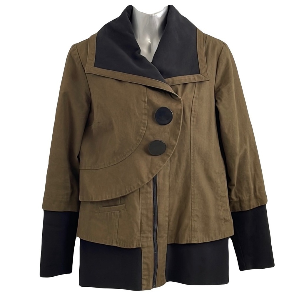 Vintage Schwiing Army Style Large Buttons Jacket Winged Lapels